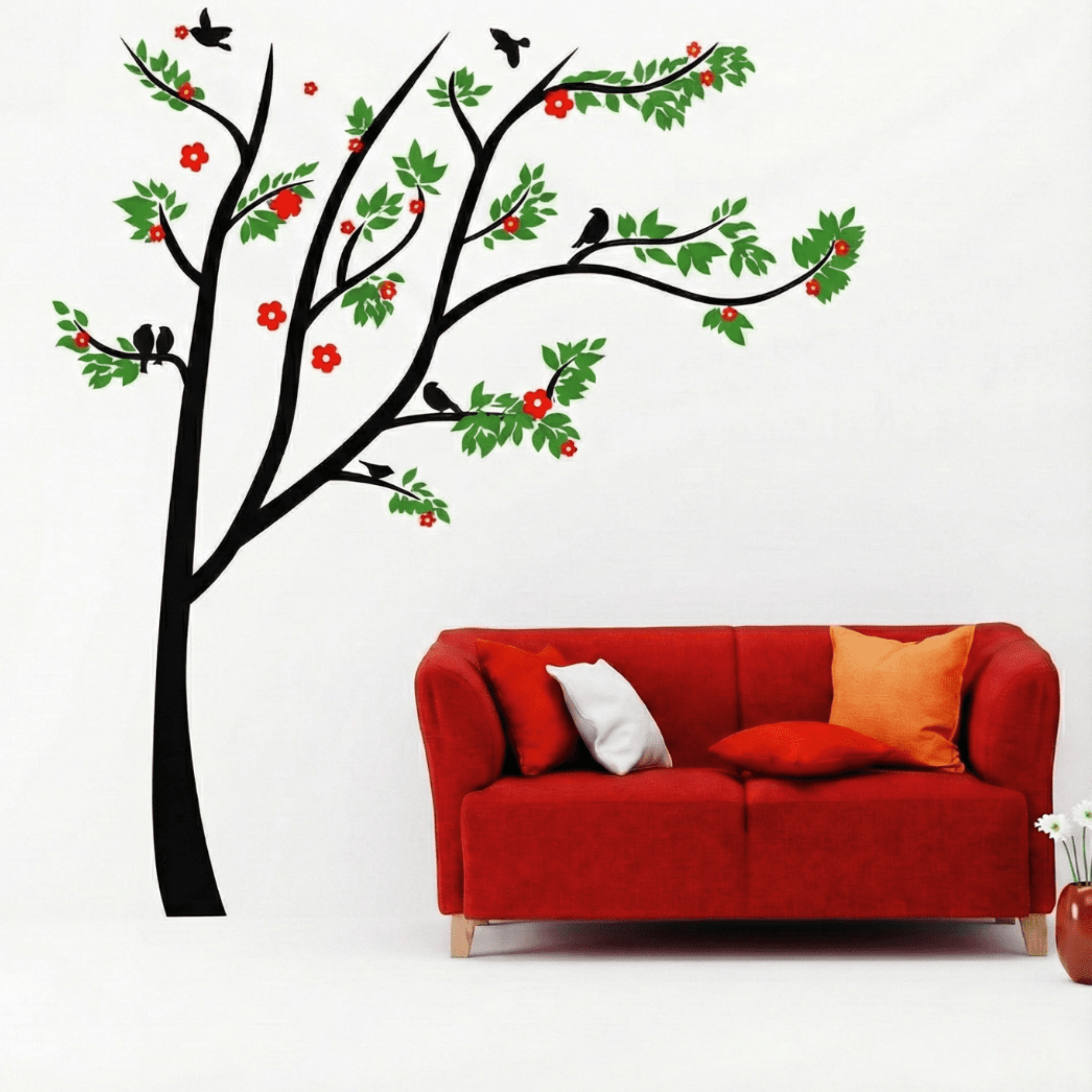Modern Leaf & Vine Wall Sticker Easy Peel & Stick