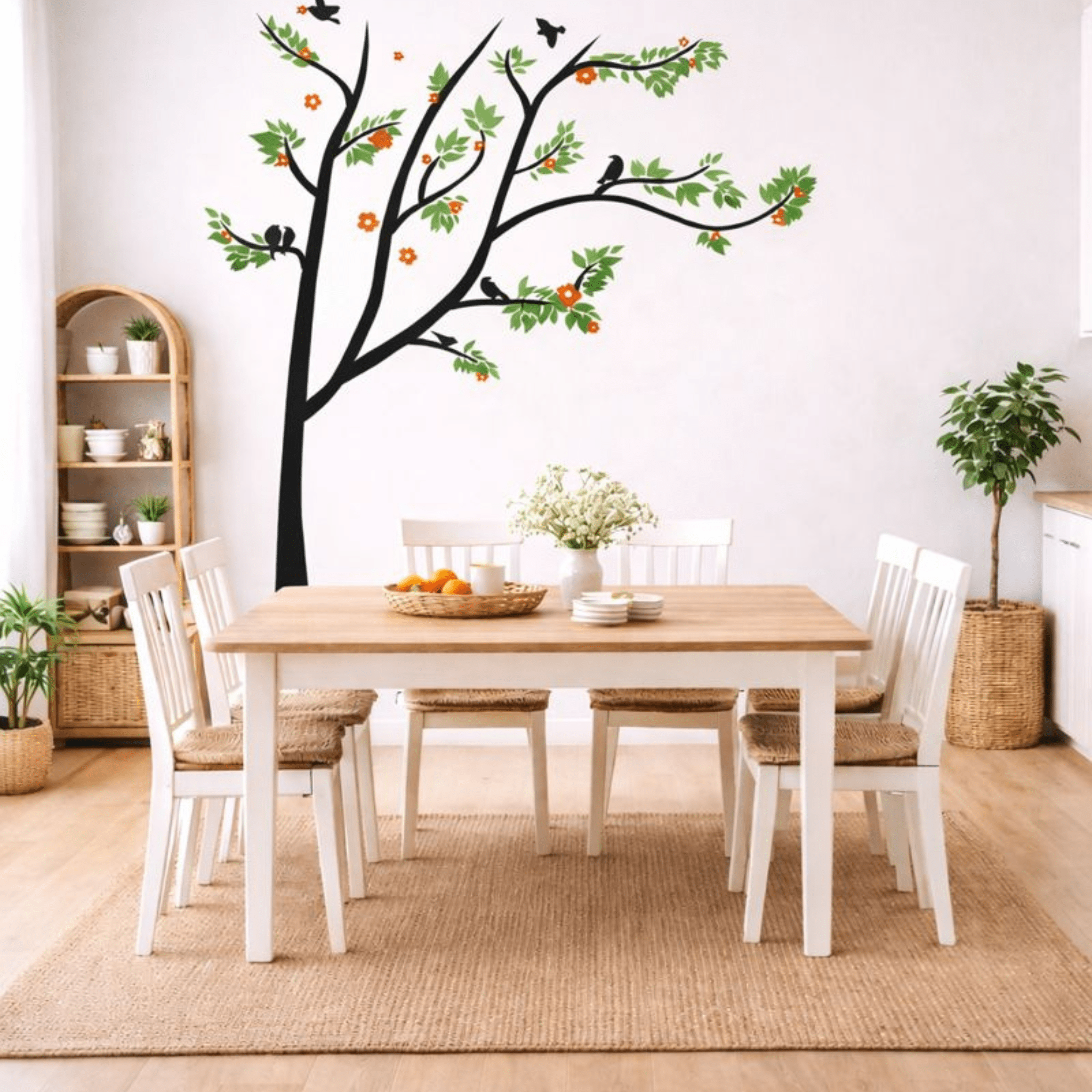 Close-up of tree wall sticker showing detailed branch design